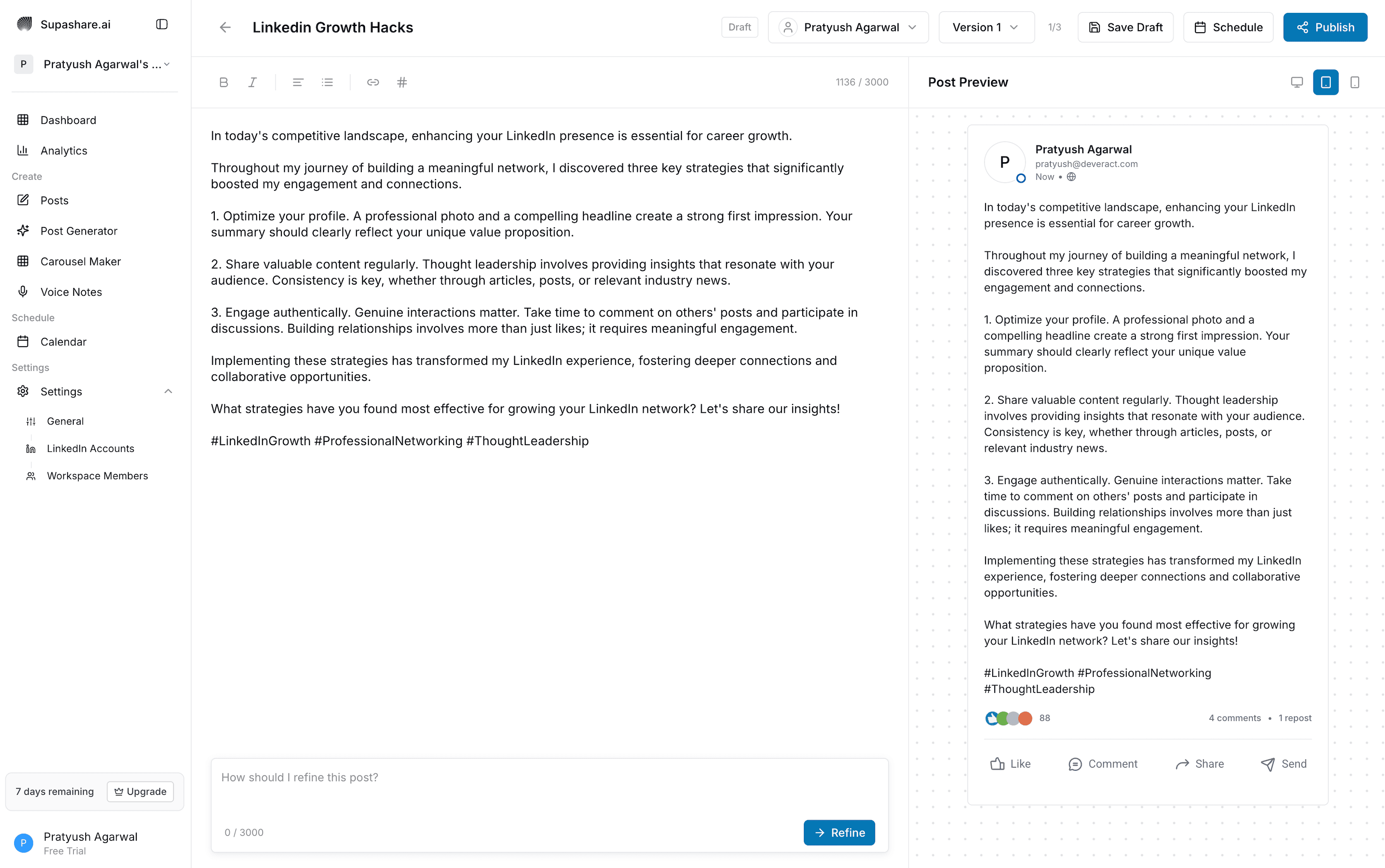Supashare Dashboard Screenshot